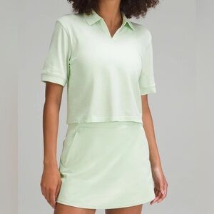 Lululemon Kohlrabi Light Green cropped Golf Polo Shirt Swiftly Tech Relaxed Fit✨